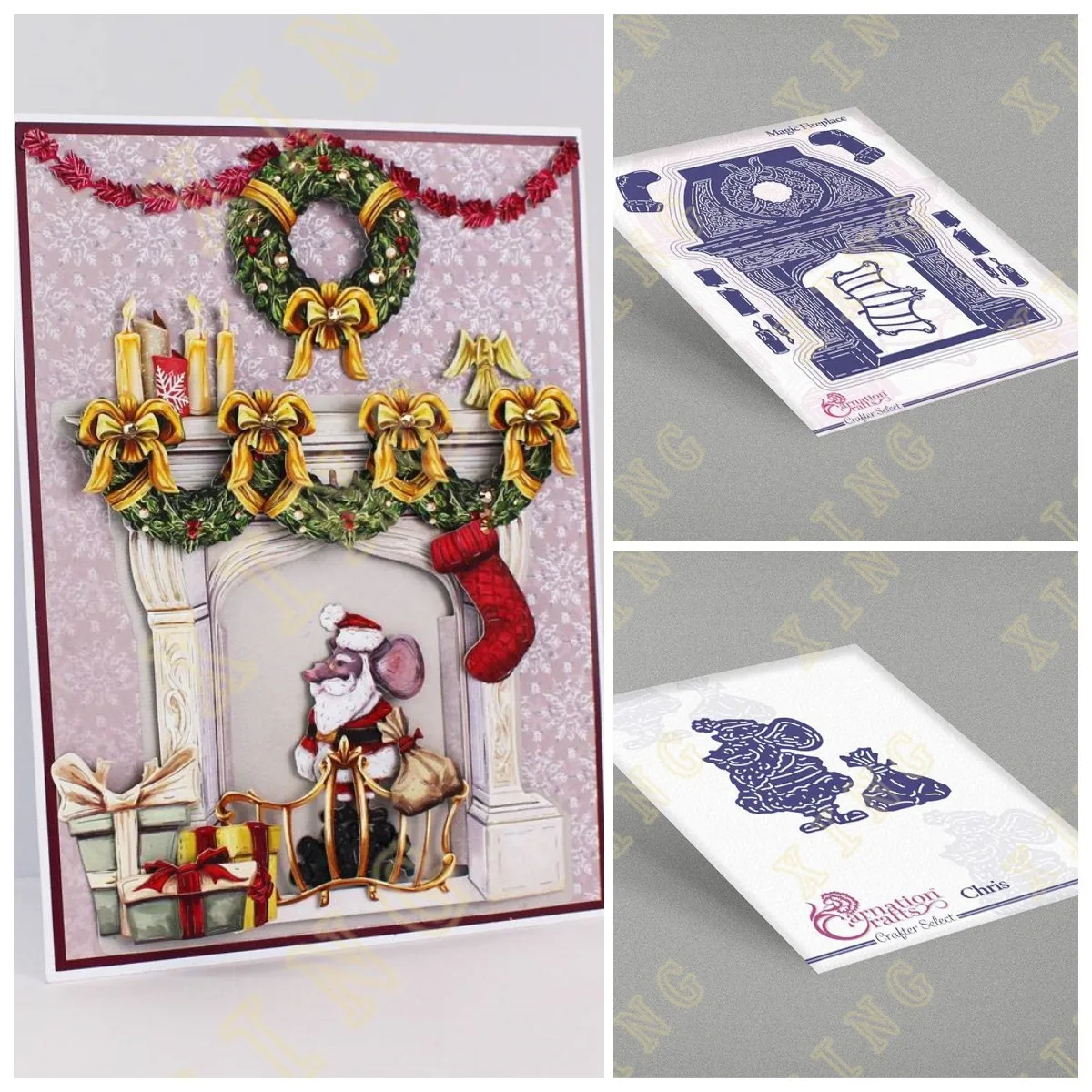 

Christmas Magic Fireplace Card Shape New Metal Cutting Dies Scrapbook Diary Decoration Stencil Embossing Template Diy Handmade