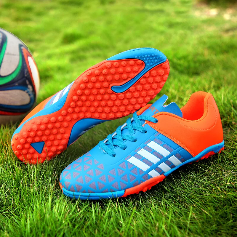 

Letter Printed Kids Soccer Shoes Cleats Indoor Turf Futsal Shoes Boys Green Long Spike Football Shoes Children Zapatos De Futbol