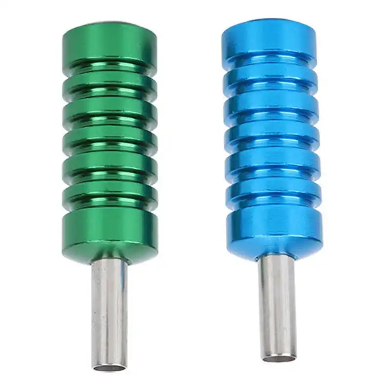 

2pcs Aluminum Alloy Tattoo Machine Grip Prevent Slip Fatigue Tattoo Handle Grip 2.1cm Diameter Common Long Needles Tattoo Handle
