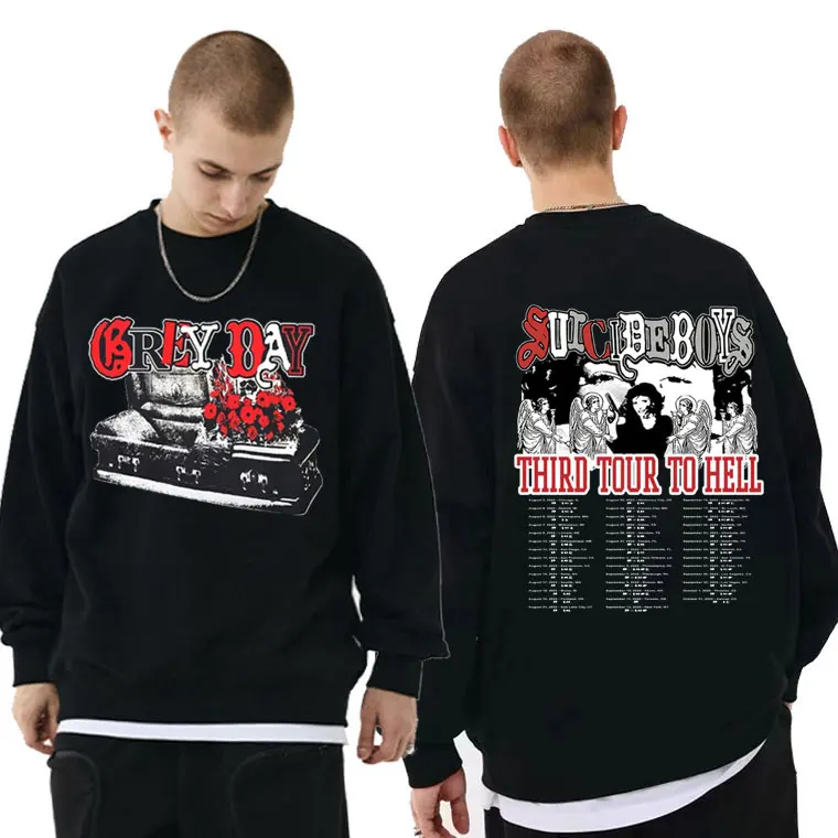 

Men's Suicideboys Third Tour To Hell Pullover $uicideboy$ Grey Day Tour Sweatshirt Men Women Oversized Hip Hop Gothic Pullovers