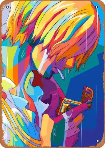 Аниме мультфильм и игра фигурка Плакат Металлический жестяной знак Sanji Wpap