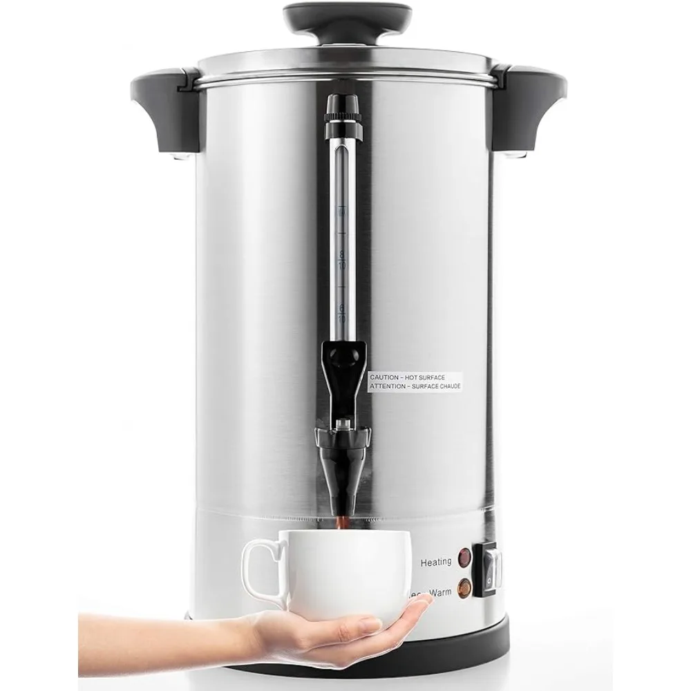 

SYBO 2022 Upgraded SR-CP-50B Commercial Grade Stainless Steel Penetrating Coffee Maker Hot Water Urn for Catering, 50 Cups 8 L
