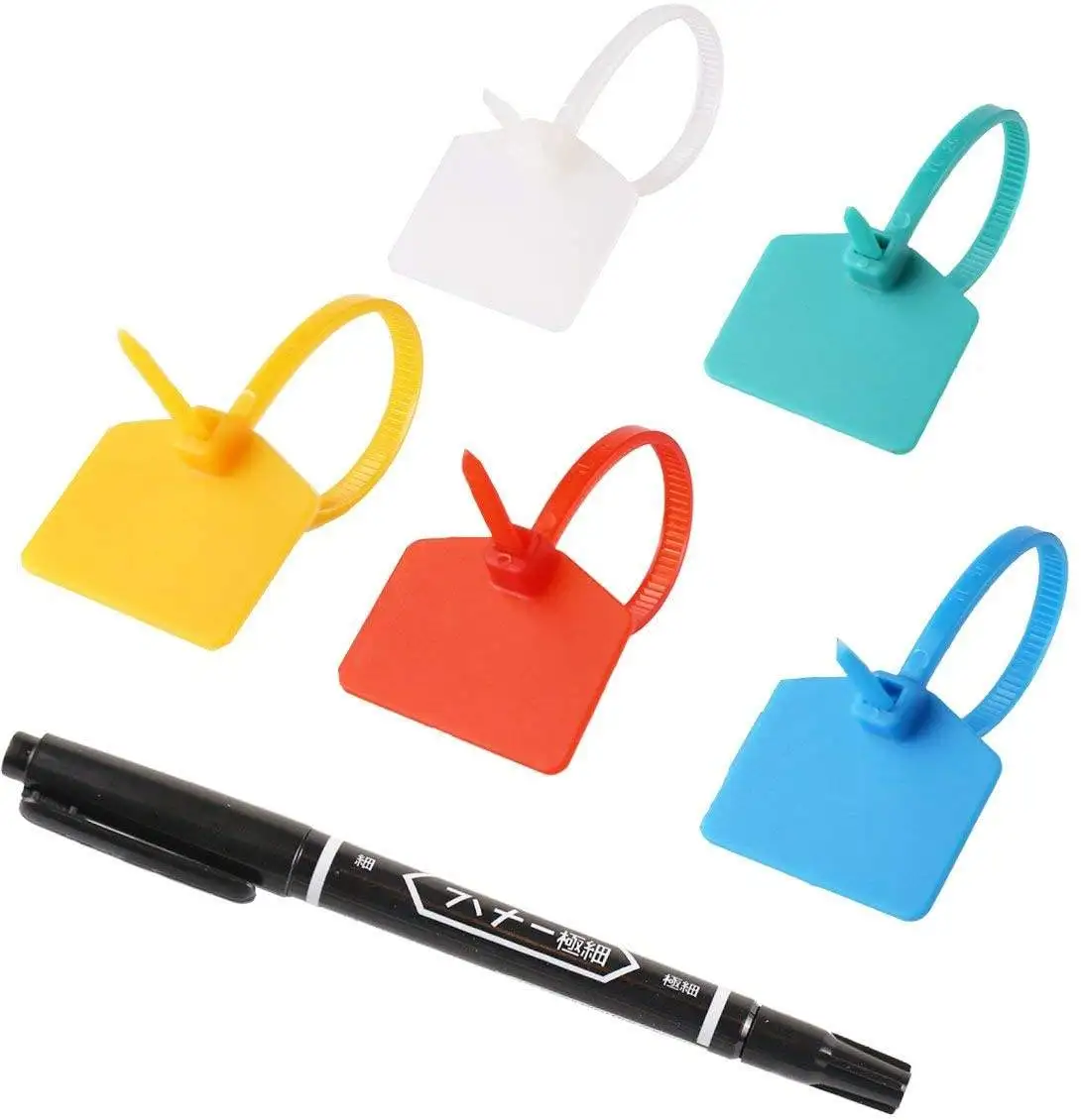 

RYPOELE Hot Selling Multiple Color JG-110MKT Marker Nylon Plastic Cable Ties OEM Custom Laser Printing