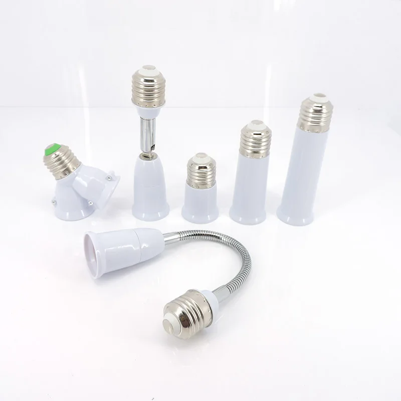 

AC E27 To E27 LED Lamp bulb Base Extender Holder Converter 6cm-28cm E27-E27 Flame Retardant power Socket Adapter Light Bulb