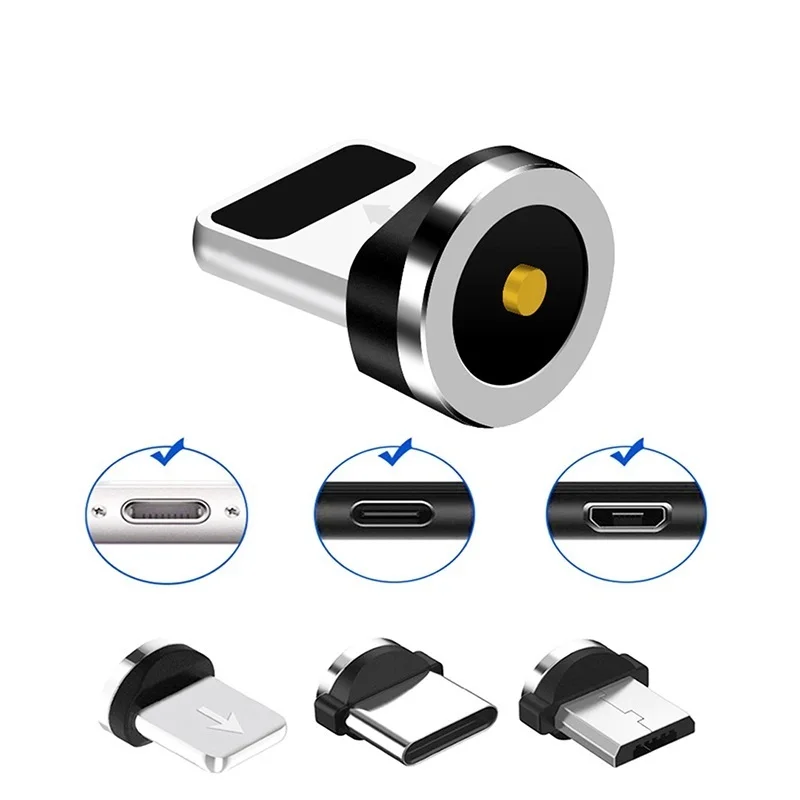 Round Magnetic Cable plug 8 Pin Type C Micro USB C Plugs Fast Charging Phone Magnet Charger Plug For iPhone 1m charging Cord 5a 1m magnetic charger micro usb c type c cables cord for huawei p30 p20 pro super fast charging quick charge 3 0 usb data cord