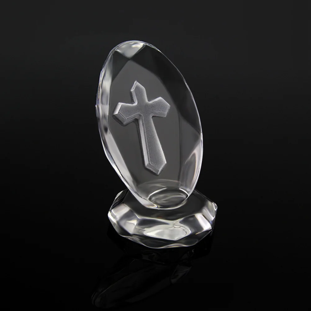 

Cross Crystal Standing Figurine Table Decoration Jesus Christian Ornament Religious Tabletop Home Decor Catholic Wall Crucifix