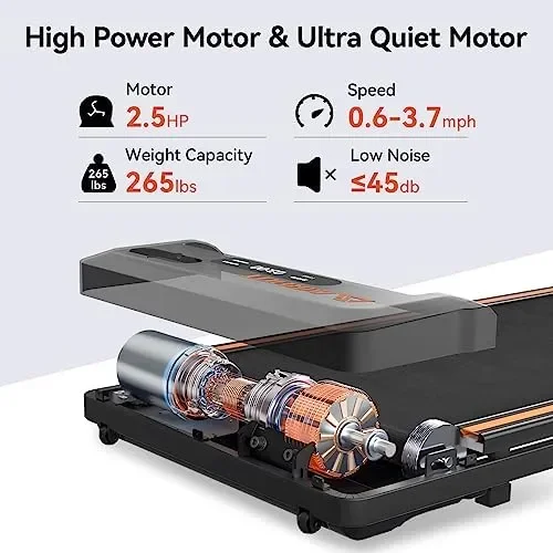 

Under Desk Treadmill, Walking Pad 2 in 1 for Walking and Jogging, Portable Walking Treadmill with Remote Control Lanyard for Hom