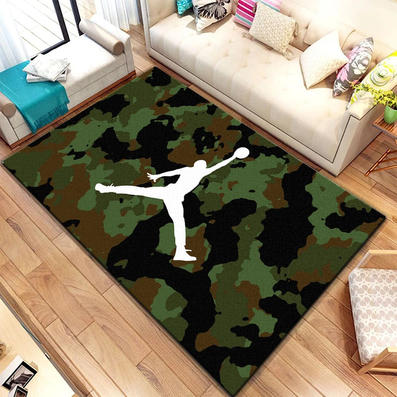 Basketball Sports Silhouette texture Art Carpet for Living Room Rugs Camping stranger things Picnic Mat Anti-Slip Rug Yoga Mat