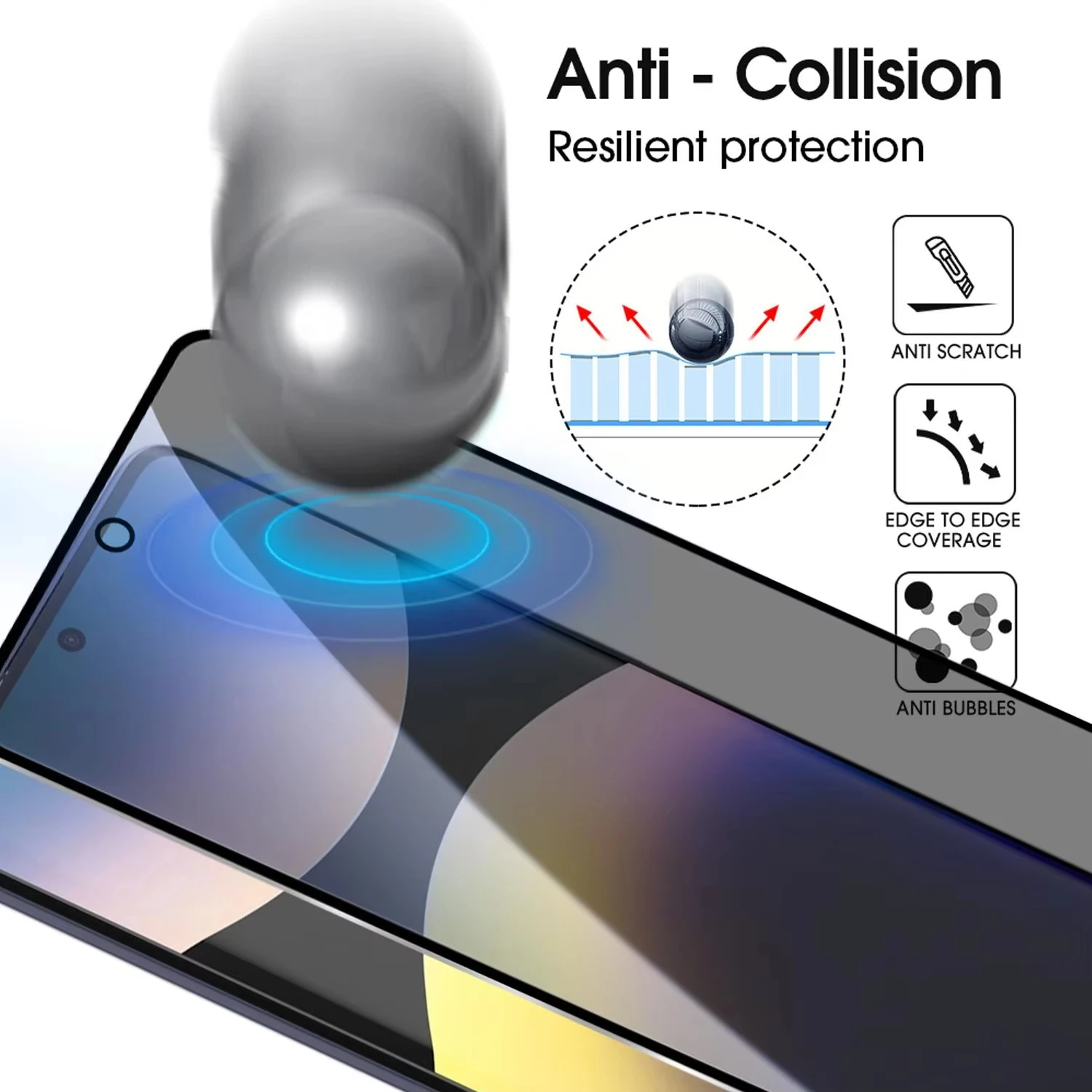 Фото Защитное стекло для Samsung S24 S25 Ultra S26 Edge S23 S22 S21 Plus с защитой от подглядывания, без пыли, легко устанавливается №5