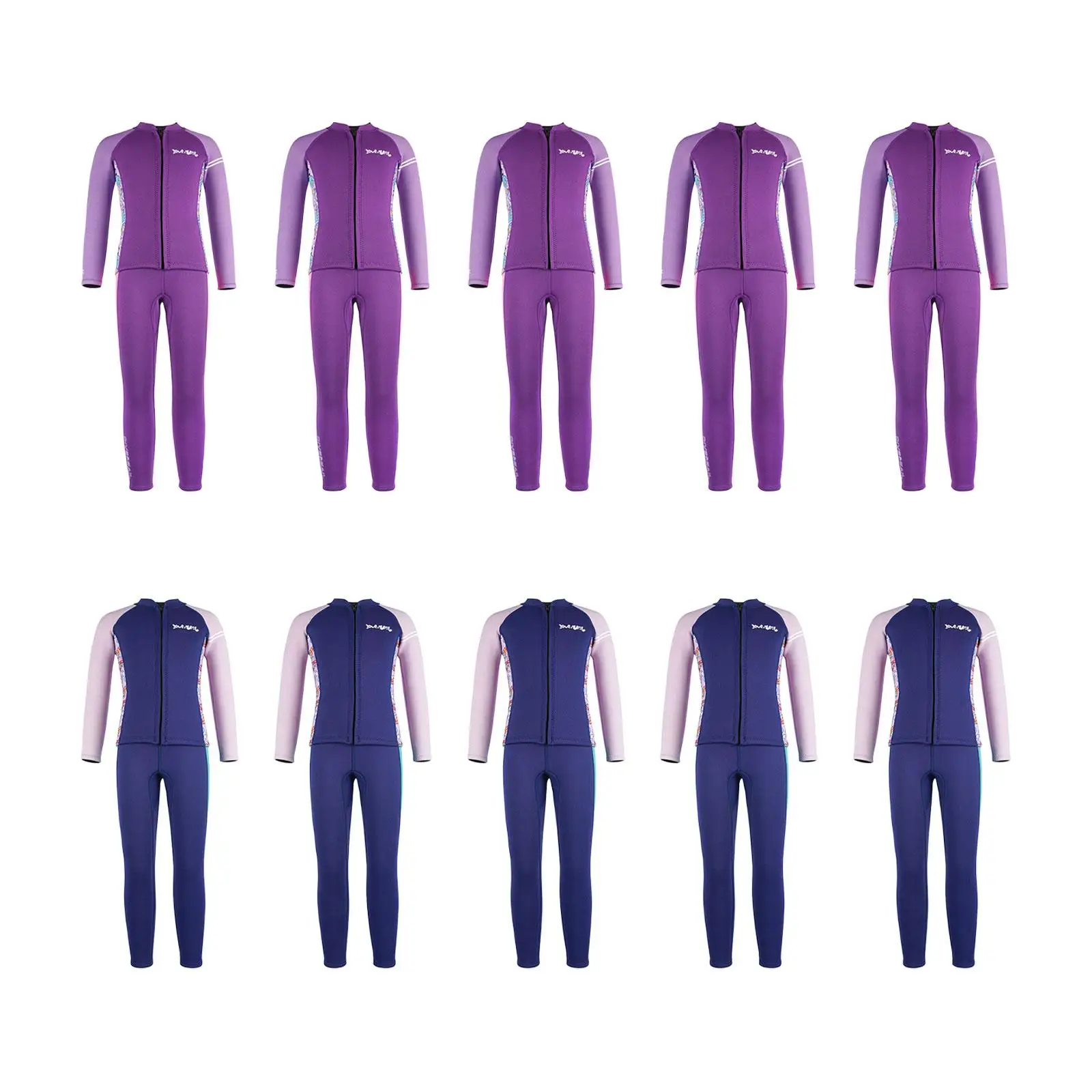 

Kids Wetsuit 2.5mm Neoprene Kayak Front Zipper Long Sleeve Thermal Fullsuit