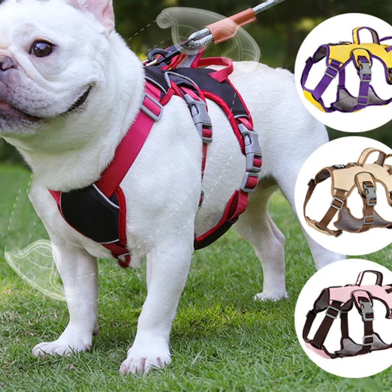 

Dog Harness Reflective Dog Vest Harness Reflective Collar Walking Training Vest 6XDE