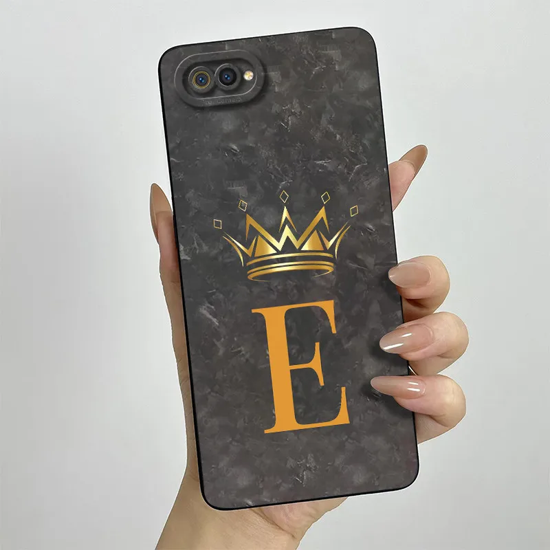 For OPPO A1K Realme C2 Case Fashion Crown Letters Liquid Silicone Shockproof Phone Cover A1 K C 2 Shell Coque