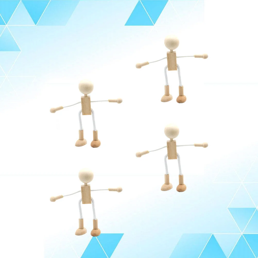 

Sculpture Wooden Shapable Robot Kids Painted Craft Educational Toys DIY Peg