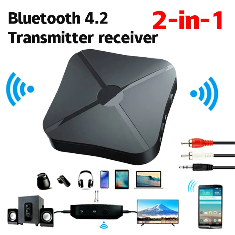 

2 In 1 KN319 Wireless Bluetooth Audio Receiver Transmitter 3.5mm AUX Jack RCA USB Dongle Stereo Adapter For Car TV PC Headphone