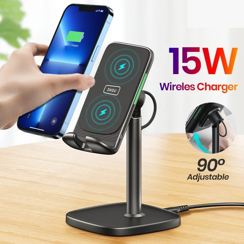

2022 15W Wireless Charger Desk Phone Holder Fast Charging Stand for iPhone 13 12 11 Pro Max Samsung S21 S20 Huawei Xiaomi mi 11