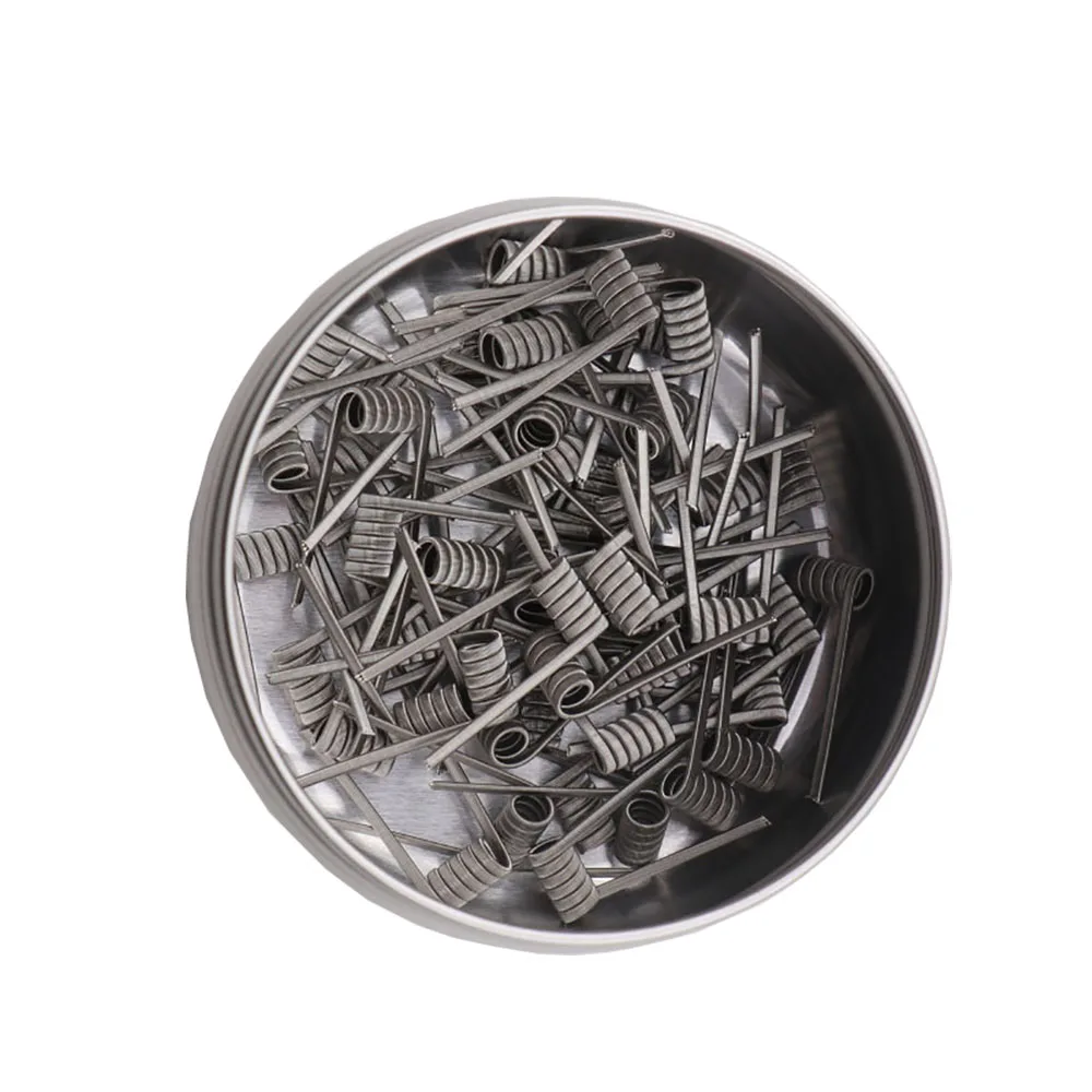 

NEW XFKM 100PCS/box NI80/A1/SS316L MTL Fused Clapton Prebuilt Coils Premade Coil for MTL RDA RTA RBA Mod Heating Wire