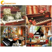 chenistory acrylic paint by numbers art supplies paintings on number piano number painting painting decor unique gift
