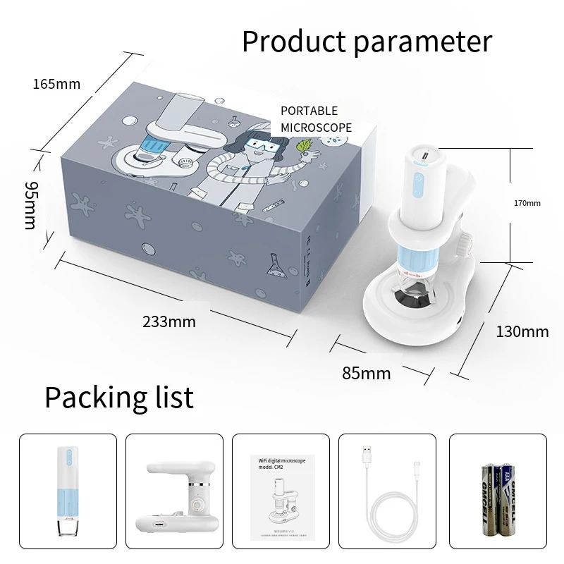 Цифровой Ручной микроскоп с Wi-Fi и USB эндоскоп беспроводным увеличением от 50 до 1000