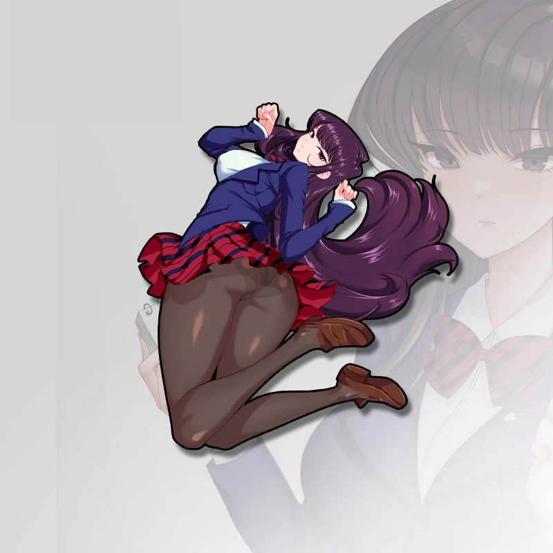 

Автомобильные наклейки для Komi Cat Girl, водонепроницаемые простые наклейки, устойчивые к царапинам, на лобовое стекло, фургон, автомобильные товары 13 см X 11,3 СМ