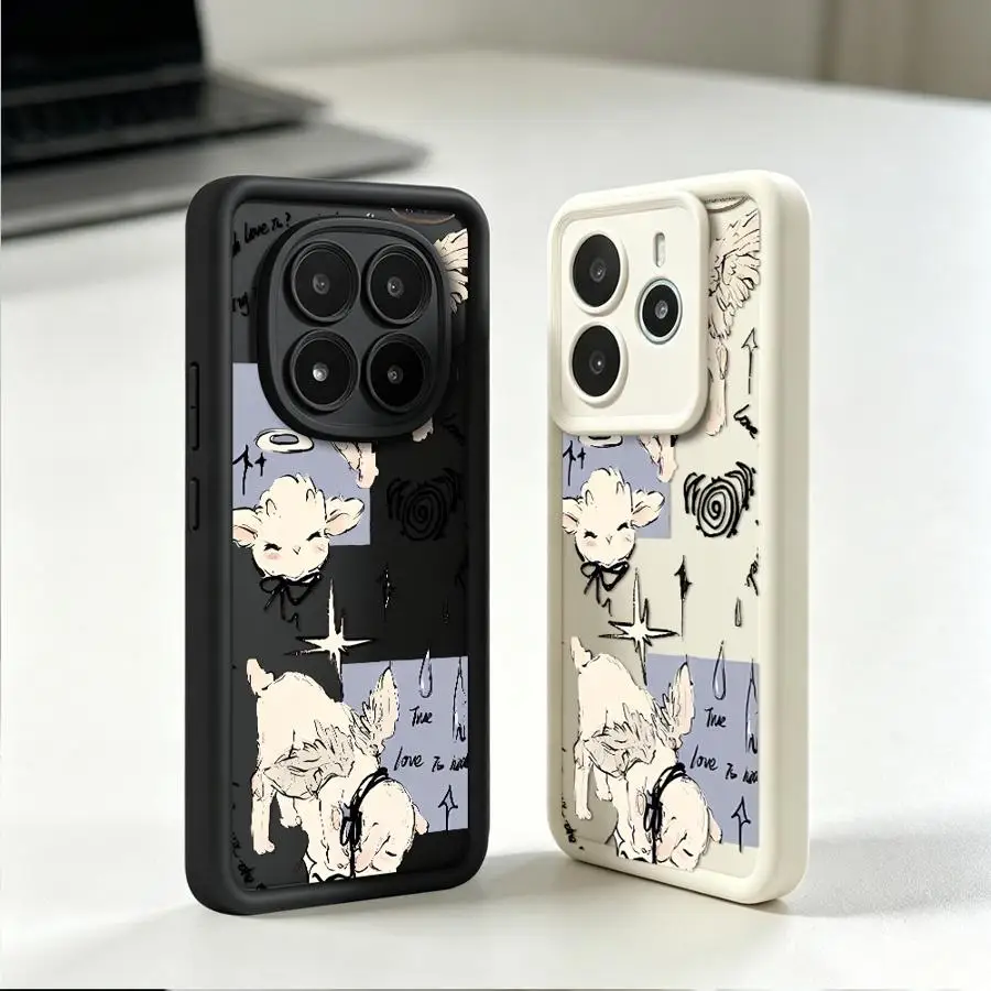 Фото Чехол для телефона с милым принтом ягненка для Xiaomi Redmi Note 15 Pro Plus A2 A1 A5 A3 14C 13 11 9 12C 12 14 13C 10 №1
