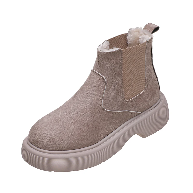 Купи KYGZ 2022Platform Women Chelsea Boots Winter Warm Plush Suede Female Ankle Boots Fashion Snow Casual Lady Short Booties Footwear за 4,169 рублей в магазине AliExpress