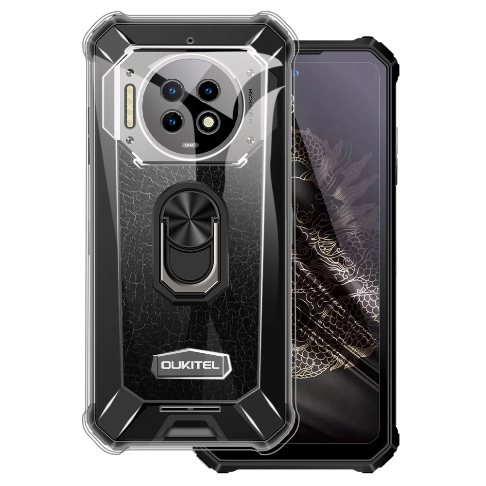 Роскошный противоударный чехол с кольцом-держателем для Oukitel WP19 мягкий