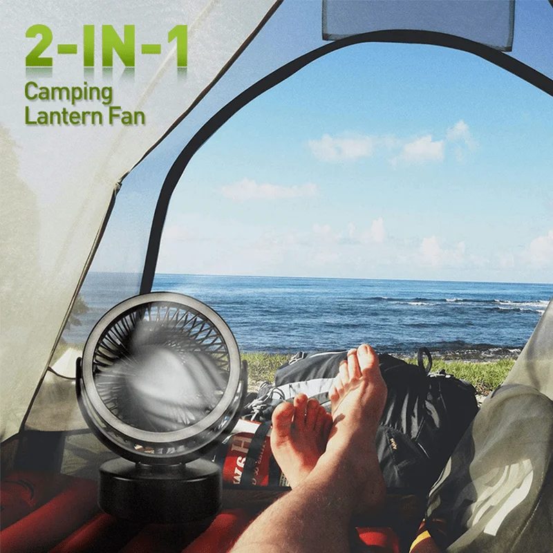 

Free shipping Camping Fan with LED Lantern, Battery Operated Tent Fan Light Lamp with Hanging Hook, Black, 1pack(Battery Not Inc