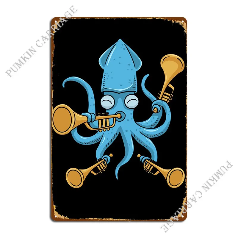 

Осьминог труба плеер металлические знаки Настенный декор кинотеатр домашняя настенная пещера жестяной знак плакат