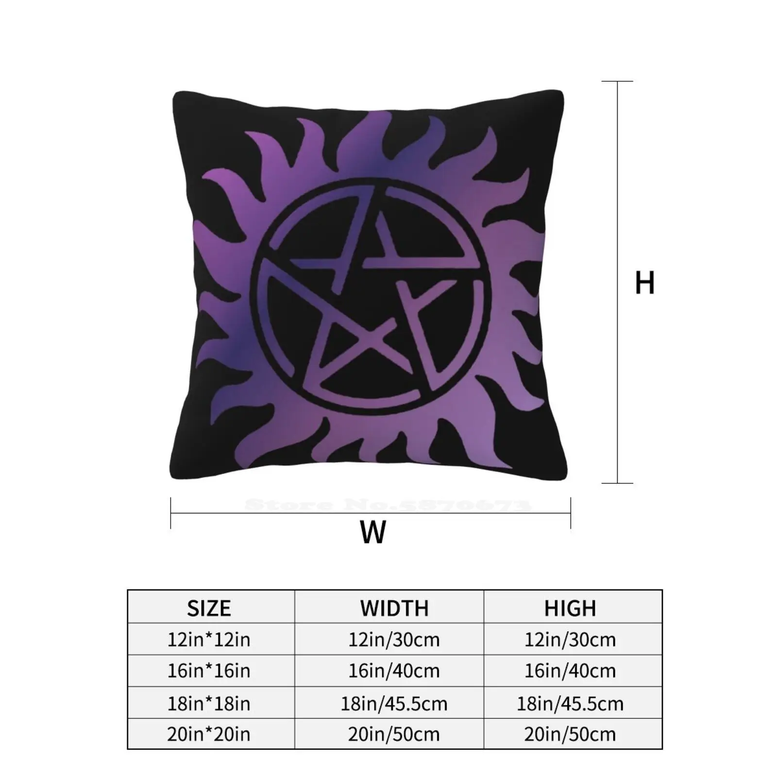 Фиолетовая Пентакль черная модная диванная наволочка для подушки Дина Винчестер