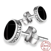 linjing personalized 925 sterling silver earrings mens for women single earrings street punk hip hop jewelry gift