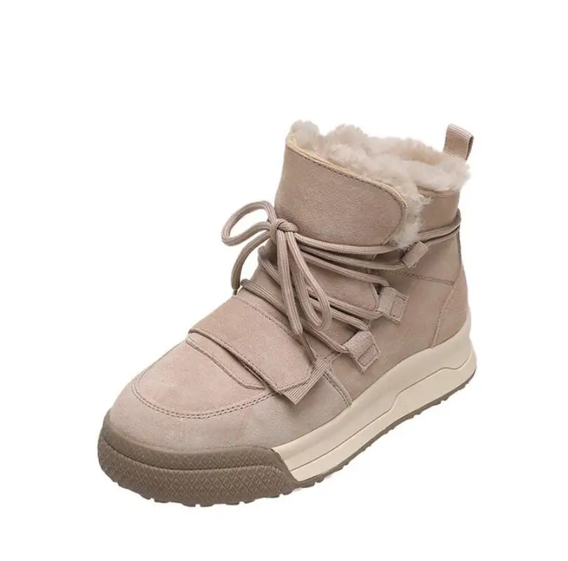 

Женские брендовые дизайнерские ботинки челси, Короткие Плюшевые Теплые ботильоны на меху, повседневная обувь на плоской подошве, нескользящая обувь, новинка 2023