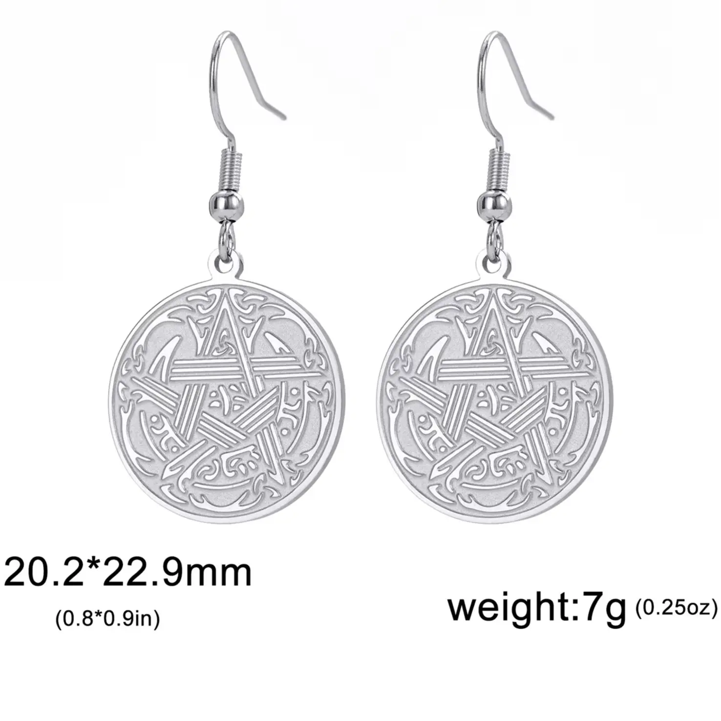 LIKGREAT Нержавеющая сталь гот пентаграмма пентакль звезда серьги-капли для женщин