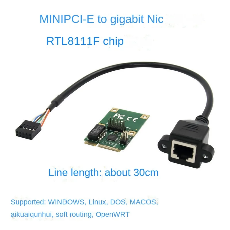 Фото Сетевые карты Mini PCIE, сетевая карта 1000 Мбит/с, Gigabit Ethernet RJ45, сетевой адаптер для ПК RTL8111F №3