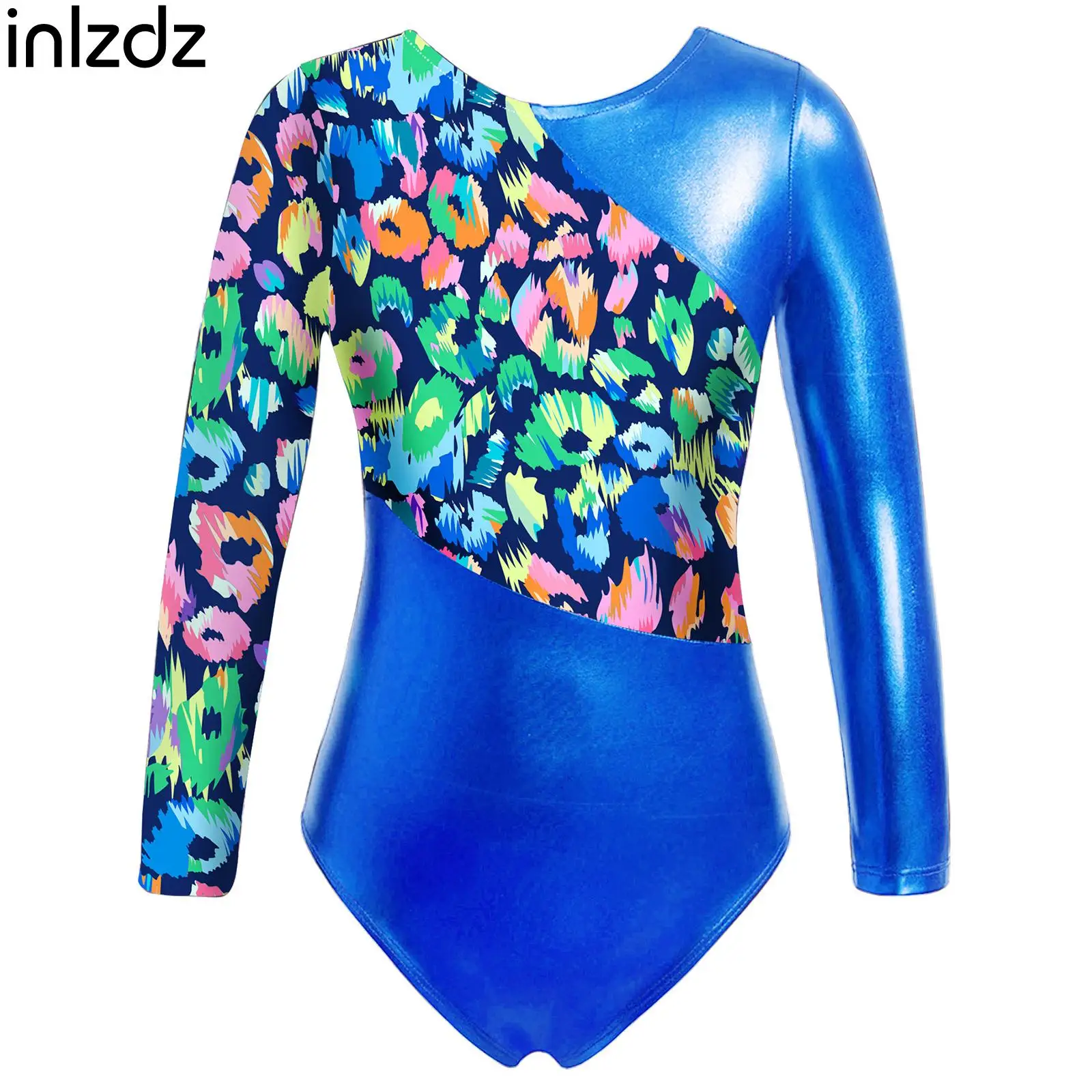 

Girls Gymnastics Leotards Yoga Skating Training Dance Bodysuit Long Sleeve Print Dancewear Kids Leotards Athletic Ballet Dress