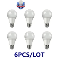 6pcs led bulb lamps a60 e27 b22 ac220v 240v light bulb real power 10w 12w 3000k 6000k lampada living room home led bombilla
