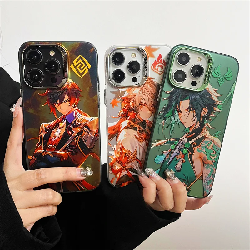 Горячий чехол в стиле аниме Genshin Impact Furina Charlotte Neuvillett Navia для iPhone 16 15 14 13 12 11 Pro Max