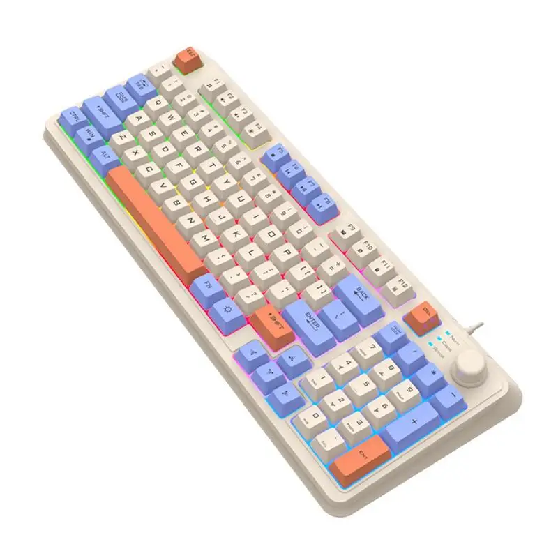 

Игровая механическая клавиатура с подсветкой, игровая клавиатура с отдельными кнопками громкости и 94 клавишами для игровой комнаты, Интернет-кафе