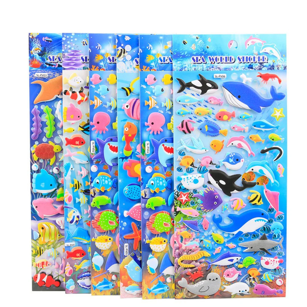 

Stickers Wall Room Kids Bubble Puffy Decals Decor Sea World Sticker Moyen Baby Kindergarten Nursery