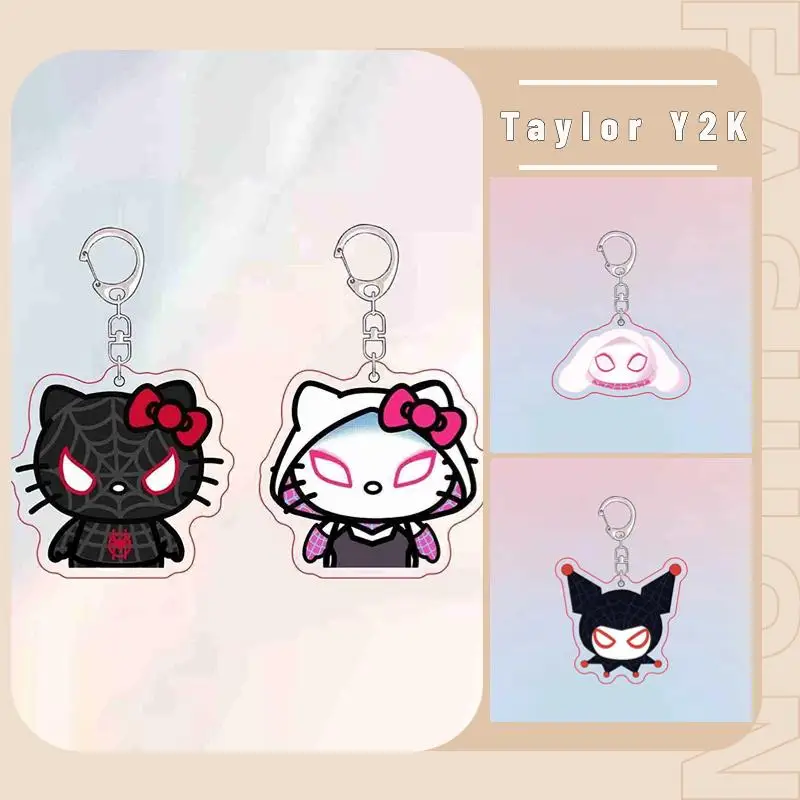 

Sanrio Hello Kitty Keychain Anime Figure Kuromi Cinnamoroll Schoolbag Accessories Cartoon Kawaii Couple Pendant Birthday Gift