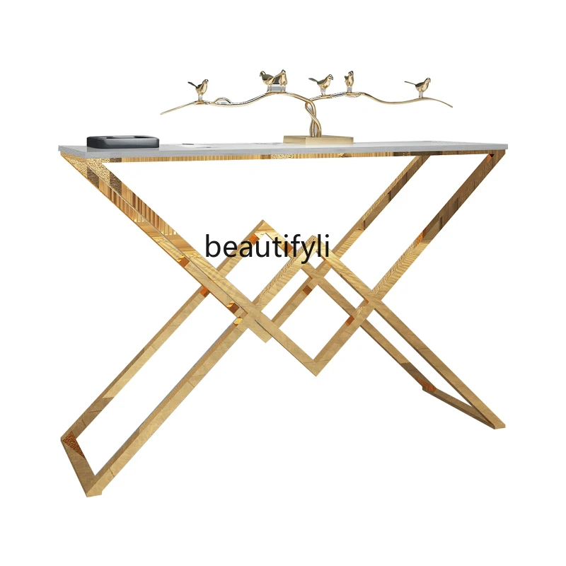 

zq Light Luxury Console Tables New Chinese Style Marble Porch Table Hotel Decoration Side View Table a Long Narrow Table