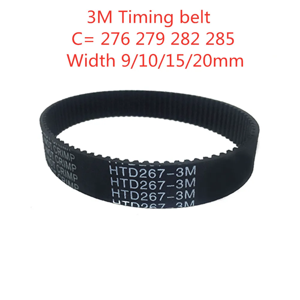 

Arc HTD 3M Timing belt C= 276 279 282 285 width 6/9/15mm Teeth 92 93 94 95 HTD3M synchronous 276-3M 279-3M 282-3M 285-3M