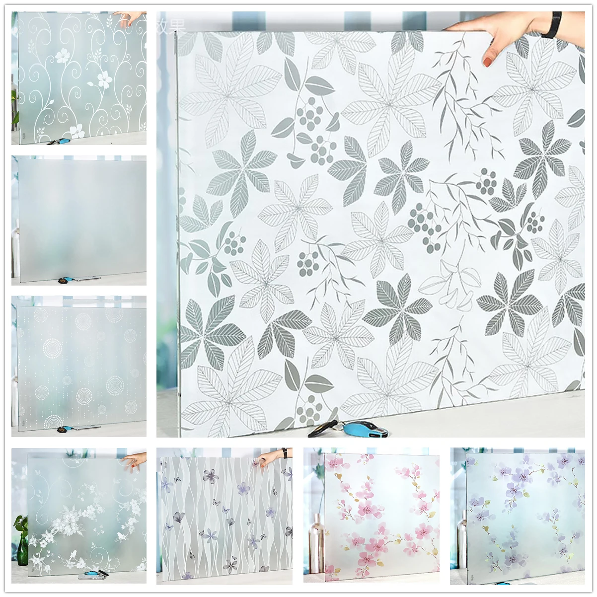 

High End Thicken Frosted Window Film Privacy Opaque Glass Film Self Adhesive Window Sticker for Home Stained Glass Decals