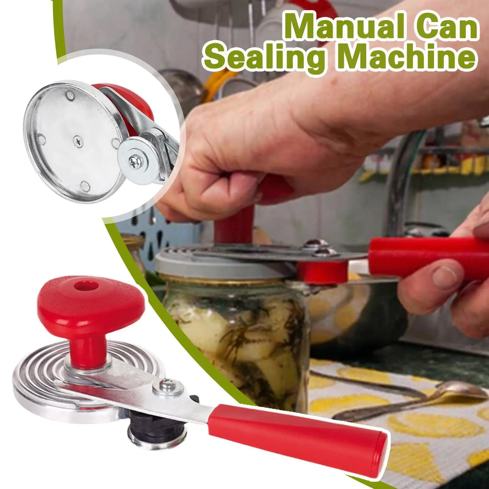 

Manual Can Round Sealer Crimping Device Sealing Glass Cans Beader Manually Seaming Machine For Seaming Glass Jars 87mm Seam M3O1