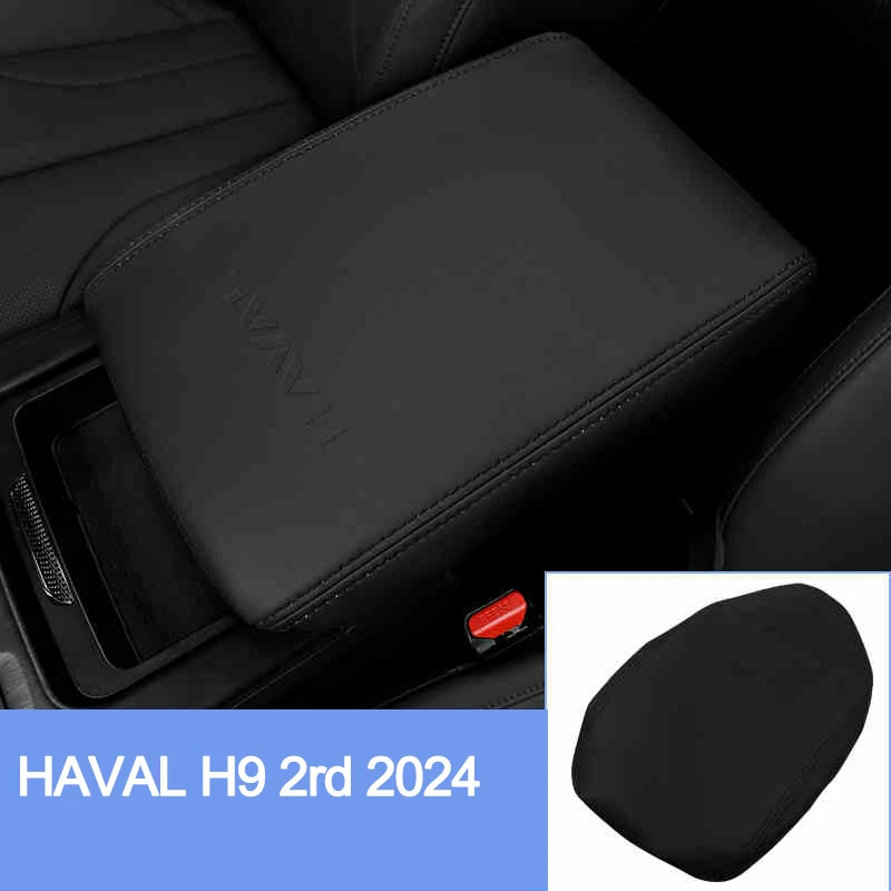 

Для GWM Great Wall Haval H9 2rd 2024 2025 черный кожаный чехол с центральным подлокотником, аксессуары для обновления и модификации интерьера