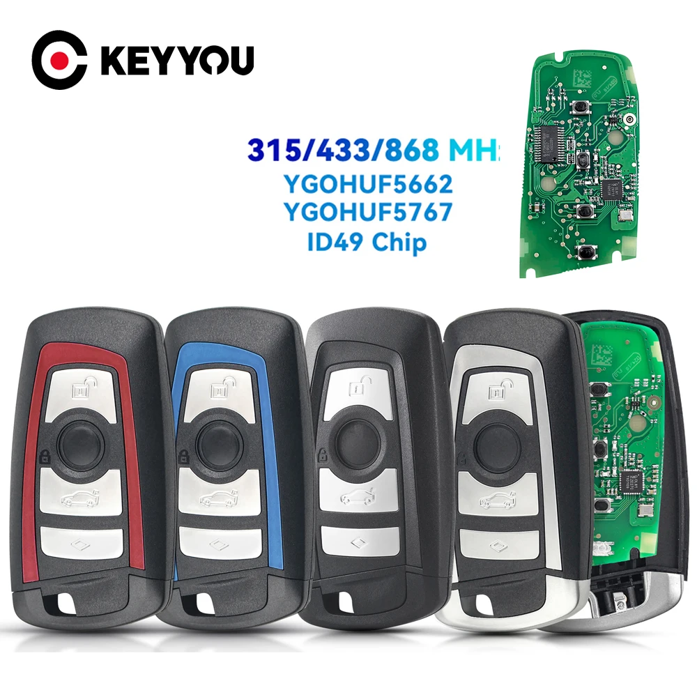 

KEYYOU HUF5662 HUF5767 2/3BTN Car Remote Key for BMW F 3 5 7 Series X5 X6 F20 F22 F30 CAS4 CAS4+ FEM BDC 315/434/868MHz