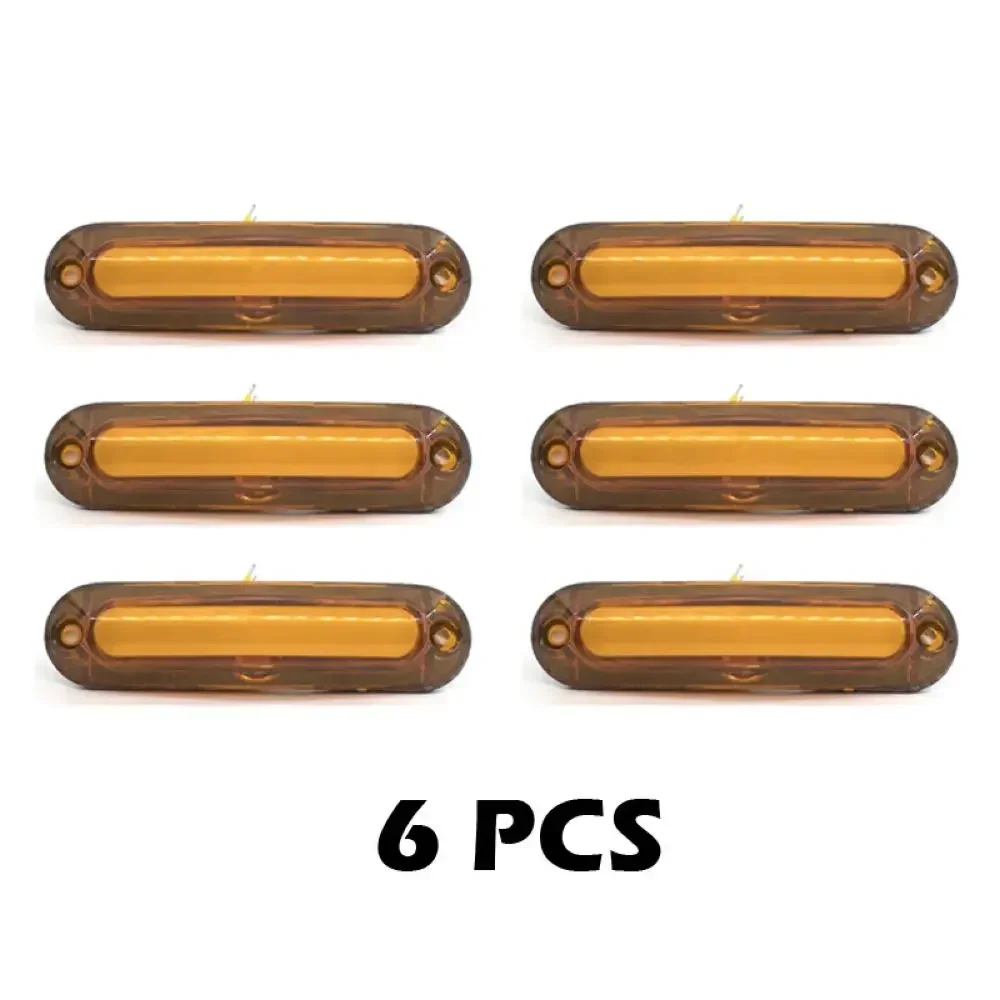 

6x/10x6 светодиодов 12 В, 24 В, боковой маркер, внешний предупреждающий индикатор, задний индикатор, цвет: оранжевый, белый, красный, для прицепа, грузовика, грузовика, трактора