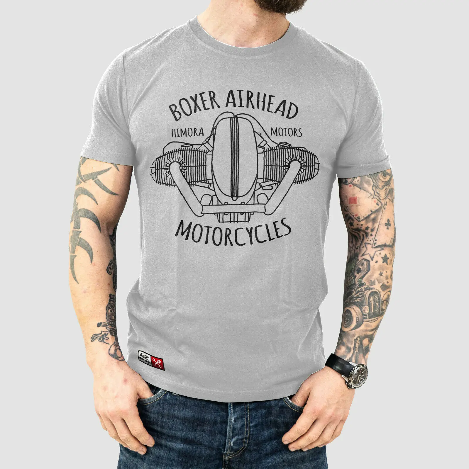 

Oversized t-shirt BOXER AIRHEAD T Shirt Grau Motorrad R100 R80 R nine T Cafe Racer