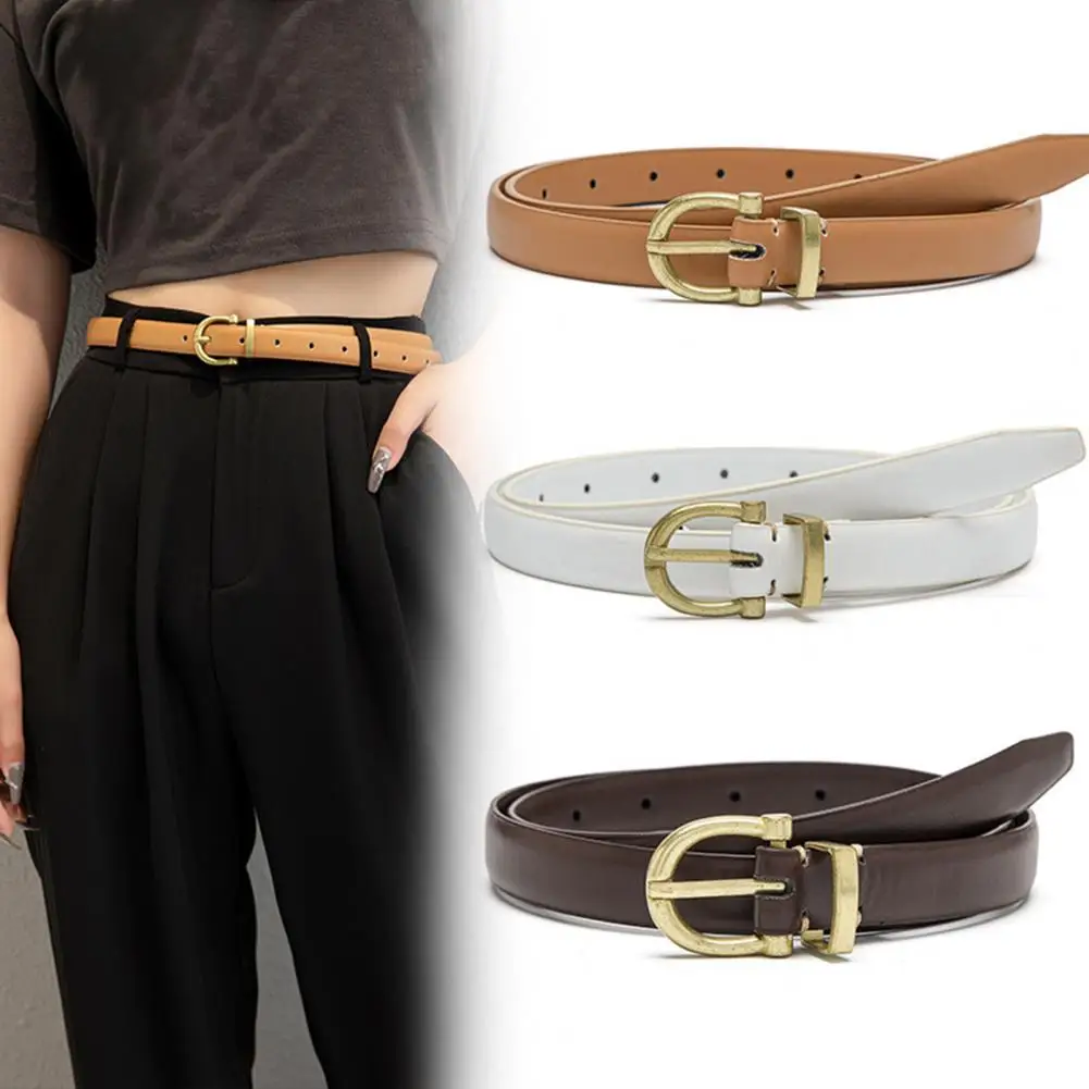 

Fashion Thin Trouser Belt Smooth Surface Trouser Belt Women Ultra-Thin Jeans Waistband