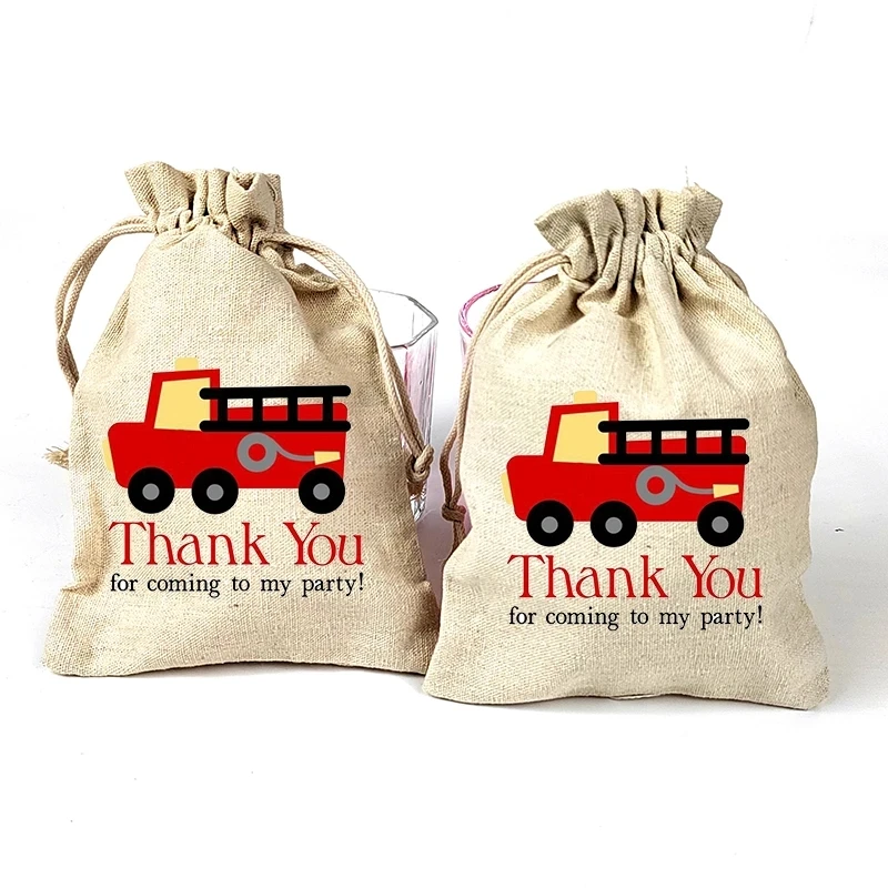 

20pcs Fire Truck Engine thank you gift bags Firefighter Fireman themed boy girl 1st 2nd 3rd 4th Birthday party decoration favor