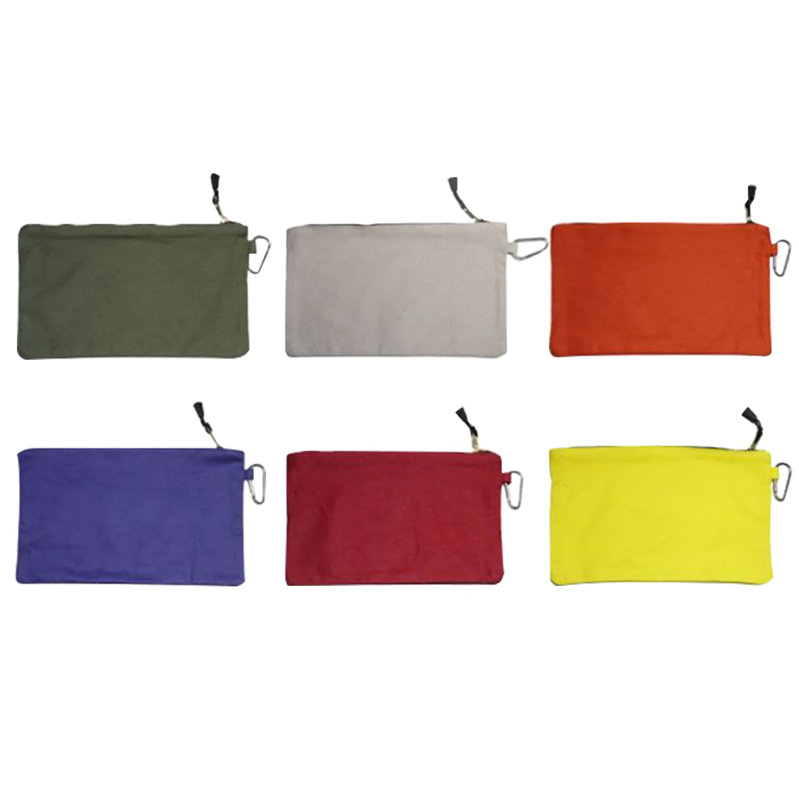 

6pcs Utility Tote Tool Pouch Thick Canvas Durable Wrench With Carabiner Heavy Duty Organizer Carpenter Storage Bag Multipurpose